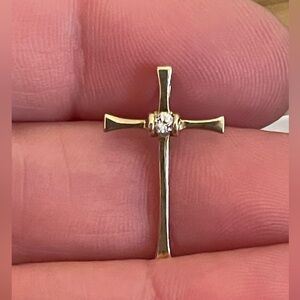 Stuller 14k gold diamond cross